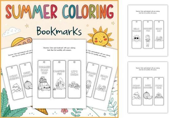 Download Summer Coloring Bookmarks Printable - Printable Collection