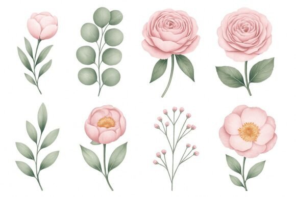 Download Delicate Watercolor Floral Clipart Set - Premium Resources