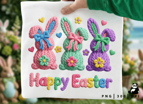 Download Faux Crochet Happy Easter Bunny Png - Easter bunny png Collection