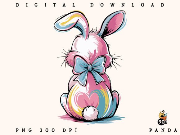 Download Brushstroke Easter Bunny PNG Coquette - Easter bunny png Collection