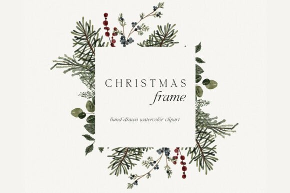 Download Winter Delicate Watercolor Frame Clipart - Premium Resources