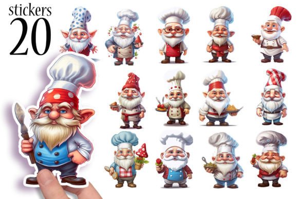 Download Cute Gnome Chef Printable Stickers PNG - Printable Collection
