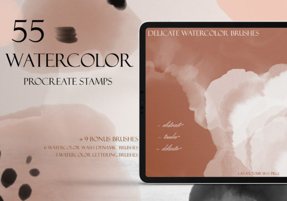 Download Delicate Watercolor Procreate Brush Set - Delicate watercolor Collection